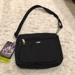 Travelon 5 point Anti-theft security RFID Bag small east/west black crossbody.